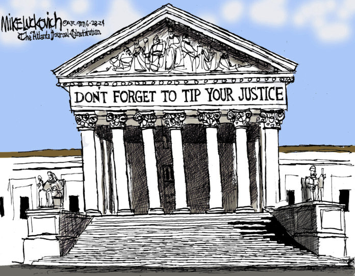 The Supreme Court of the United states with an inscription reading, 